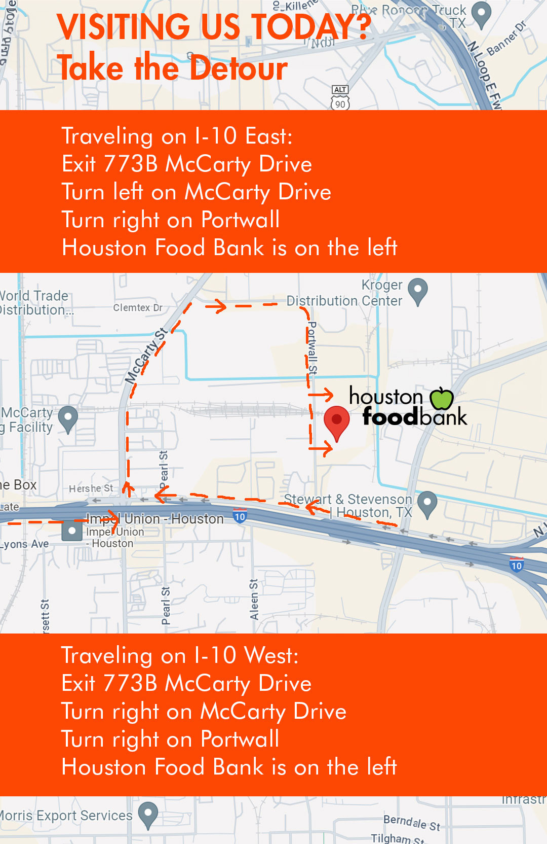Emergency Detour to reach the Houston Food Bank for April 10, 2024