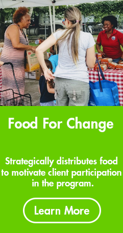 Food for change volunteer at the Houston Food Bank 