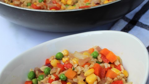 Nutritious meal fried rice vegetarian vegan