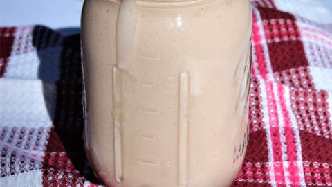 Strawberry banana protein smoothie low fat yogurt