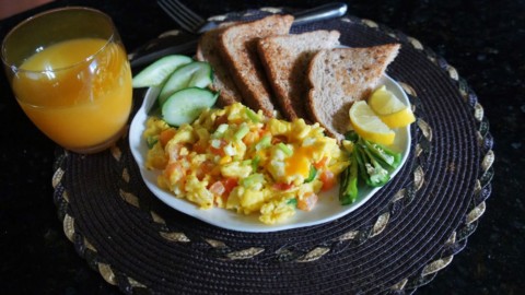 Vegetarian breakfast bread high fiber