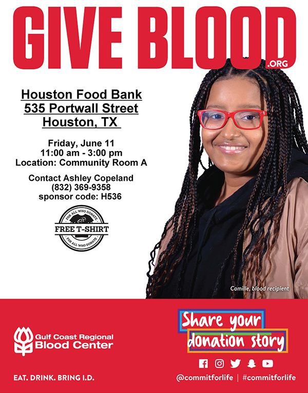 Gulf Coast Regional Blood Center Hosts Blood Drive at Houston Food Bank