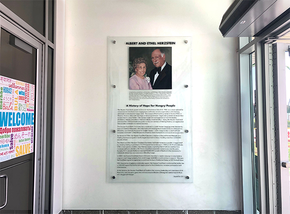 The Albert and Ethel Herzstein Foundation facilitated tremendous growth in hunger relief by donating funds to purchase Houston Food Bank's 2nd home in 1988, a 73,000 square foot warehouse on US 59 and Cavalcade.