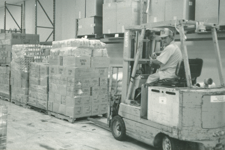 Early warehouse of the Houston Food Bank.