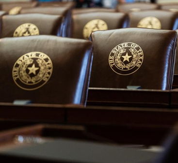 Rows of empty chairs with the state seal of Texas embossed in gold will soon be filled with Elected Officials for the 2023 State Legislative session where policies about hunger can be made.