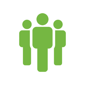 An illustration of people to represent the equivalent of full-time employees our volunteers' time provides.