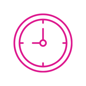 Clock Illustration of a basic clock to represent the amount of time volunteers gift towards providing food for better lives.