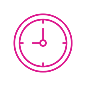 Illustration of a basic clock to represent the amount of time volunteers gift towards providing food for better lives.