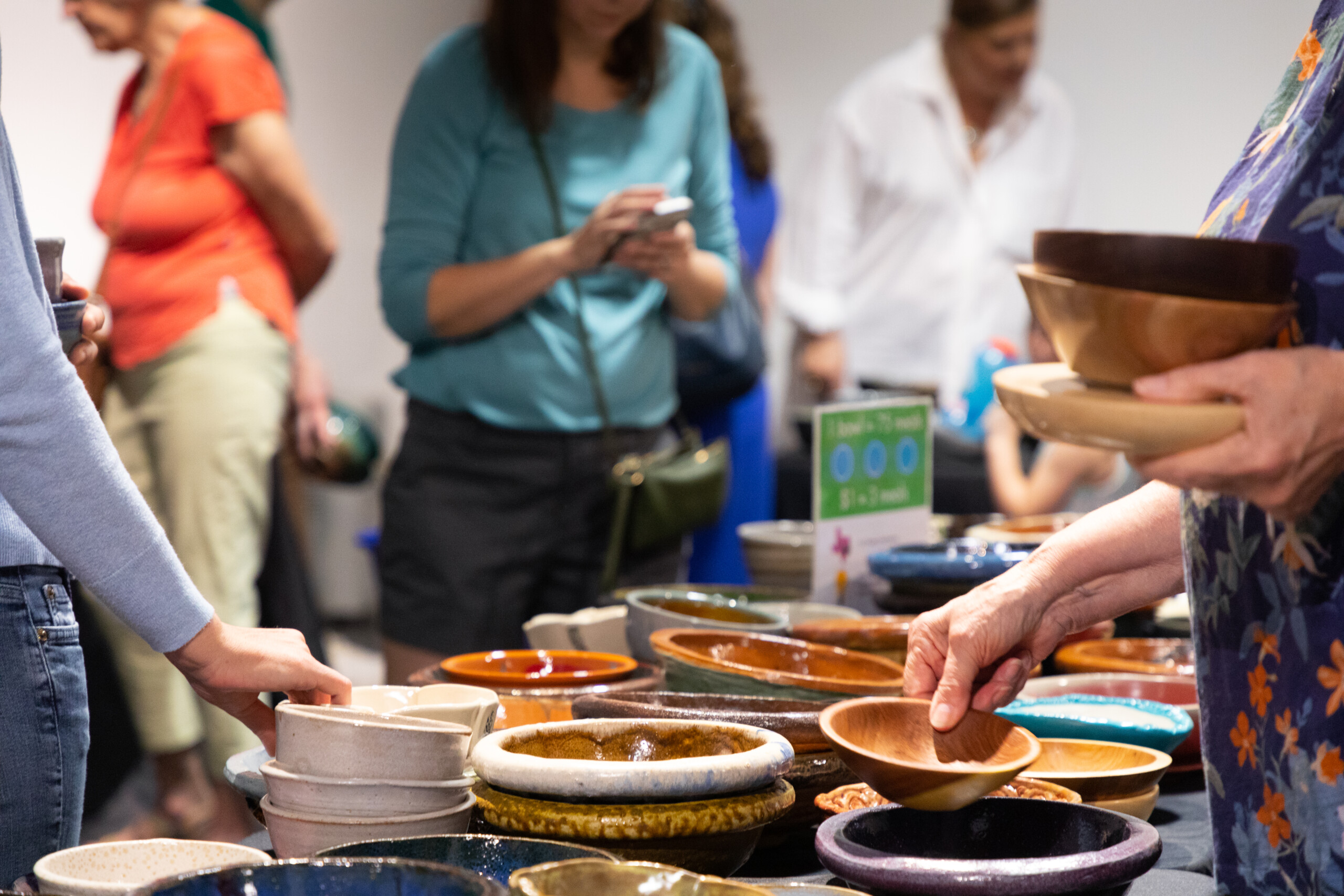 Empty Bowls shoppers