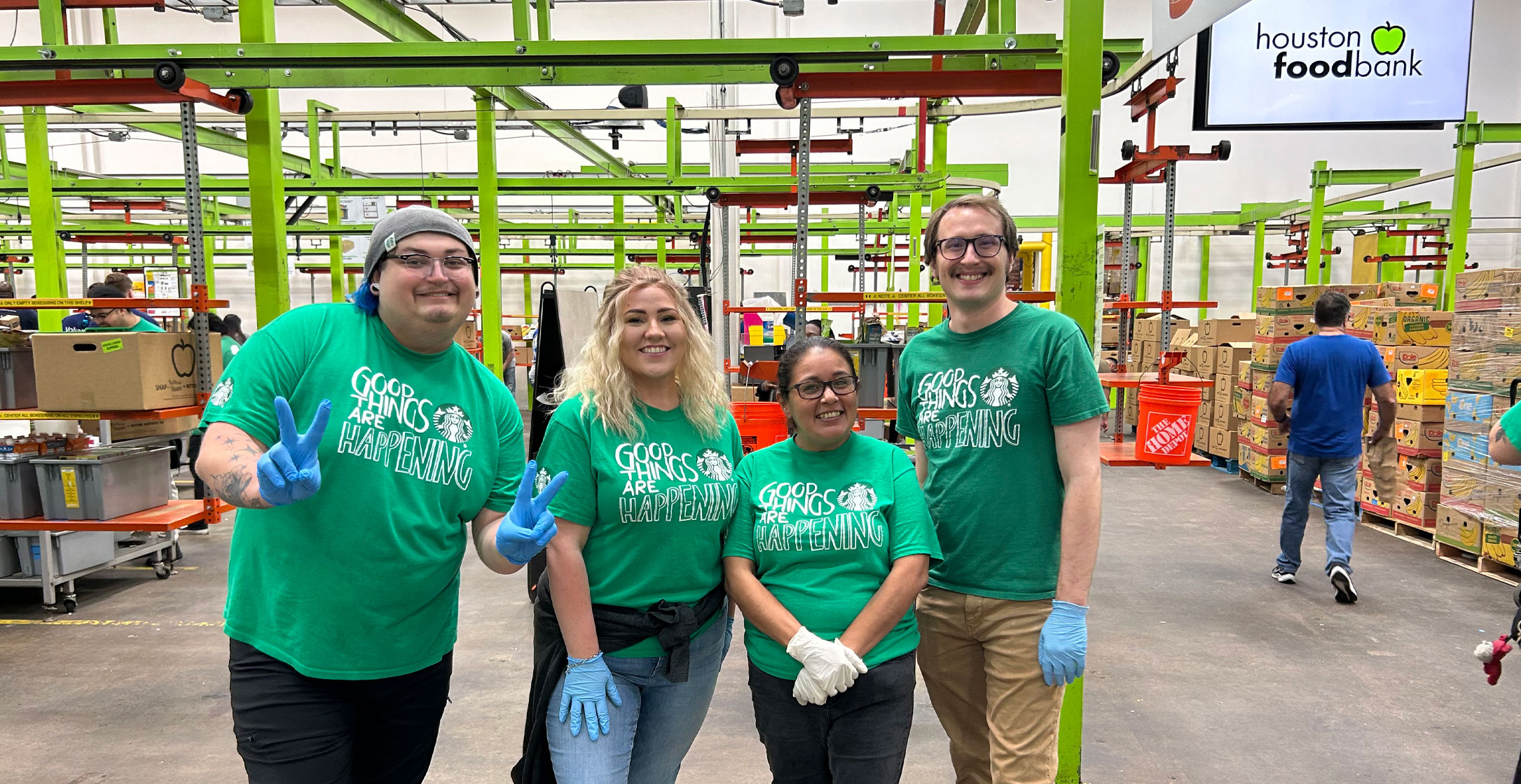 Starbucks Volunteers at HFB Starbucks Hunger Relief