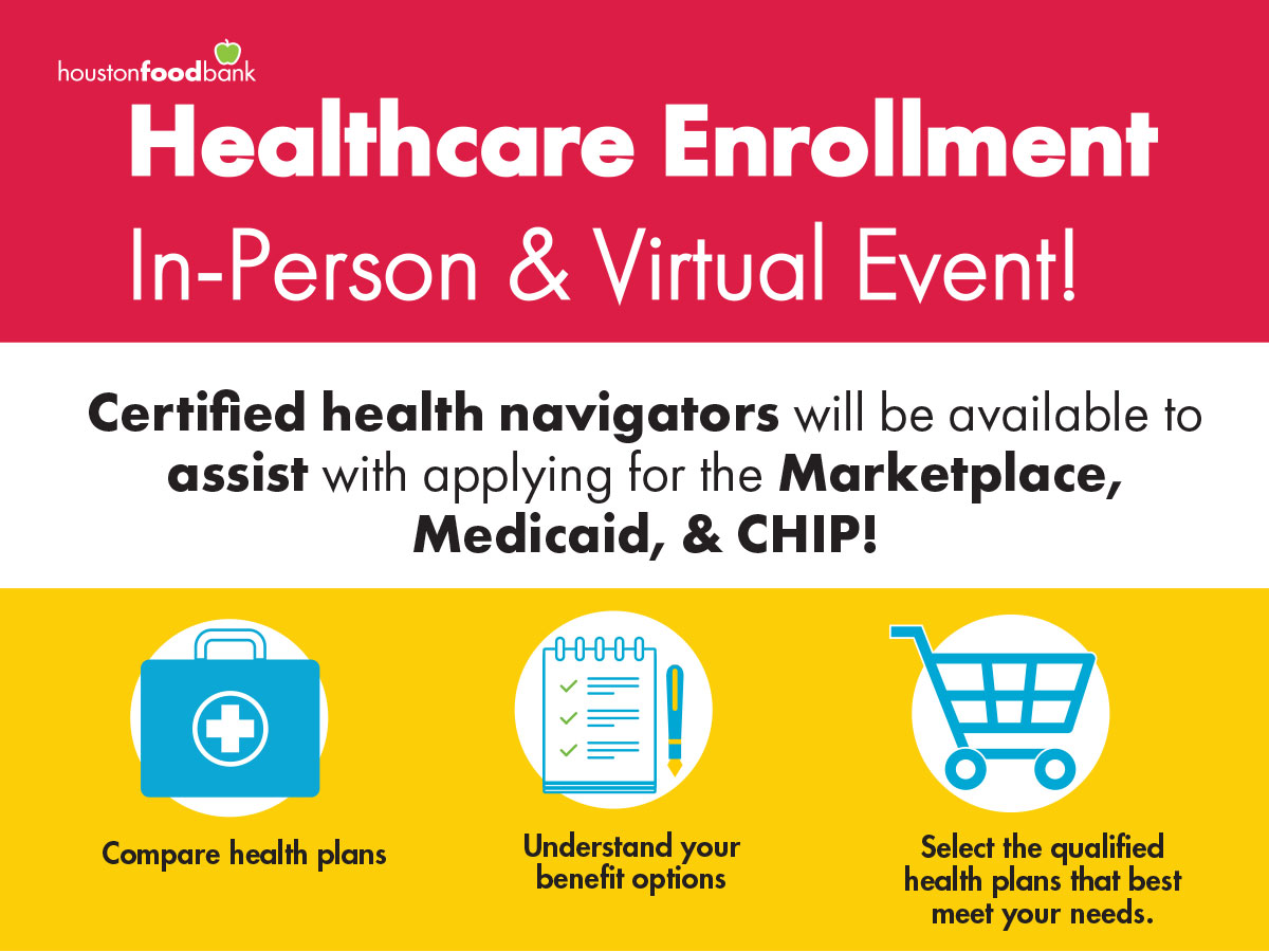 Healthcare Enrollment In-Person & Virtual Event! Certified health navigators will be available to assist with applying for the Marketplace, Medicaid, & CHIP!
