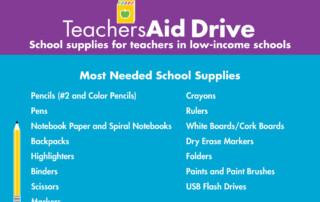 Teachers Aid Drive - School supplies for teachers in low-income schools