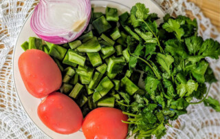 Nopales with tomato and onion