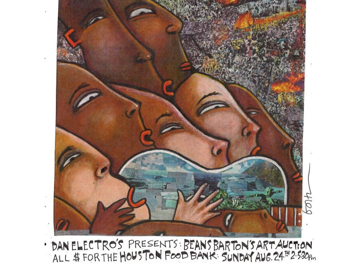 Dan Electro's presents: Beans Barton's Art Acution all proceeds for Houston Food Bank. Sunday, August 24th 2pm to 5:30pm
