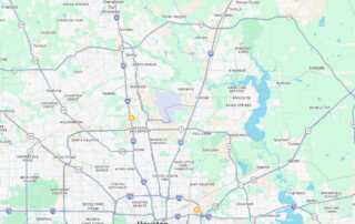 Map of Houston Food Bank volunteer locations