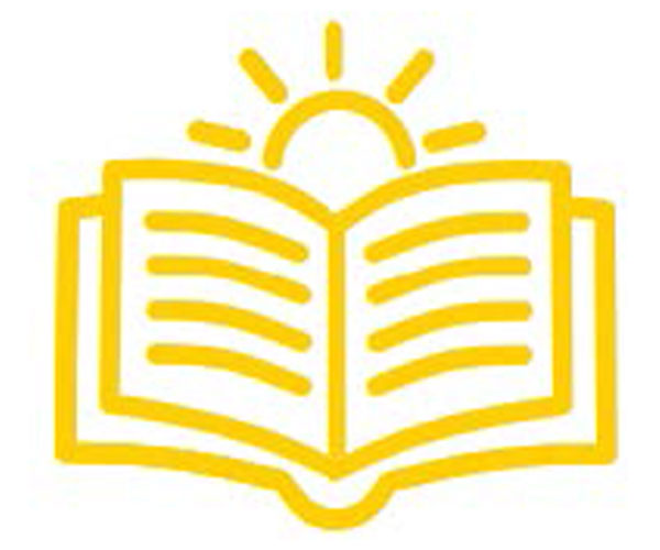 Icon of a sun and a book.