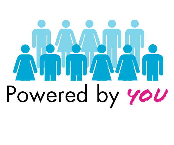 Icon of a crowd of volunteers with the text 'Powered by YOU'