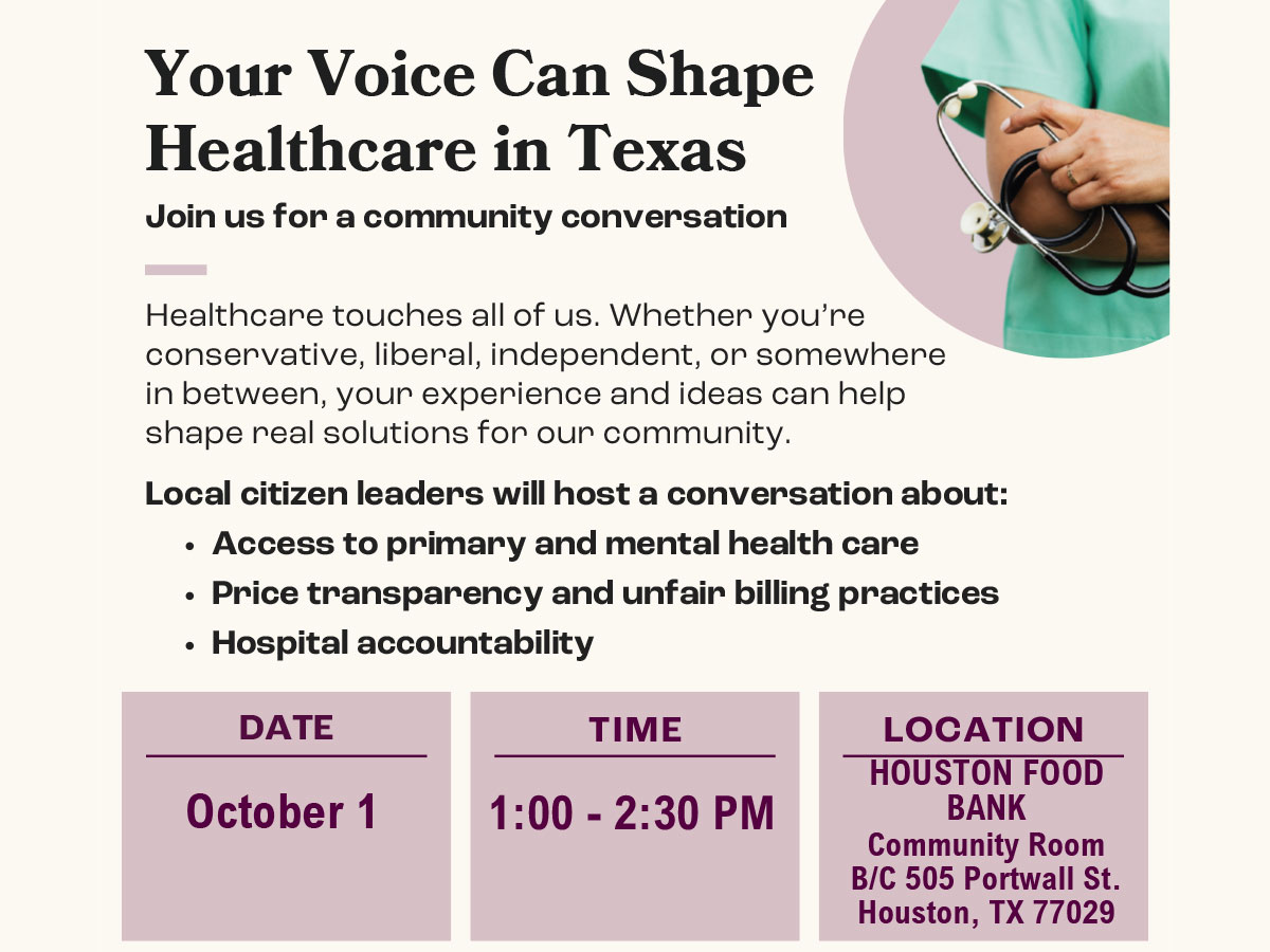 CC Healthcare 1200×900 Community Conversation - Your Voice Can Shape Healthcare in Texas